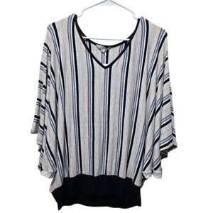 Red Haute Striped Dolman Sleeve Top Size Large